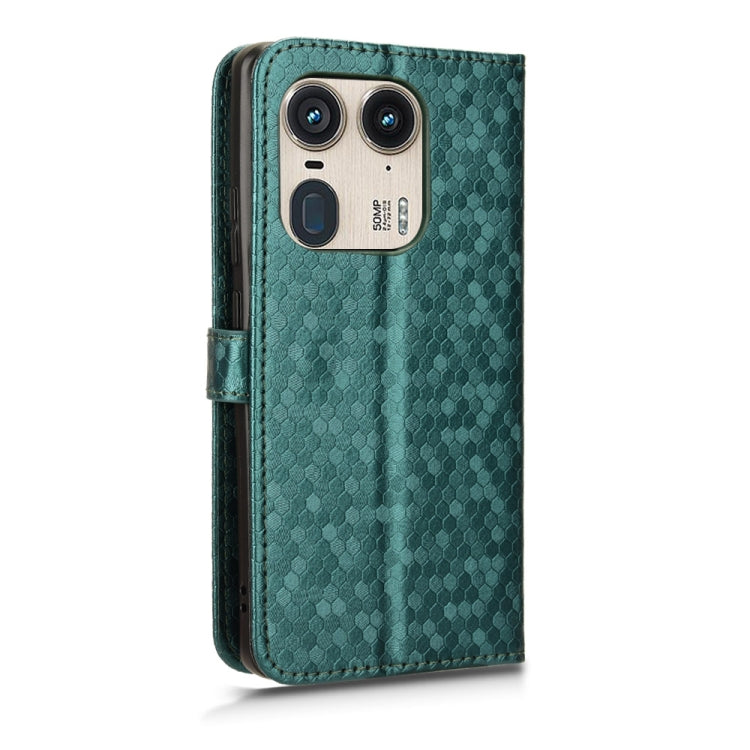 For Motorola Edge 50 Ultra Honeycomb Dot Texture Leather Phone Case