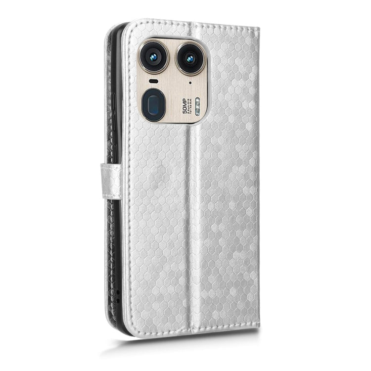For Motorola Edge 50 Ultra Honeycomb Dot Texture Leather Phone Case