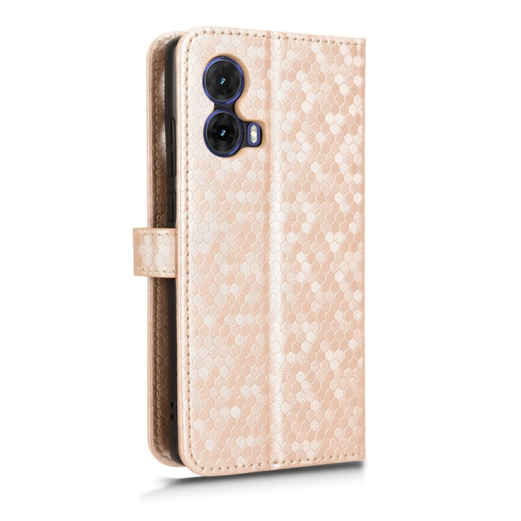 For Motorola Moto G85 5G Honeycomb Dot Texture Leather Phone Case