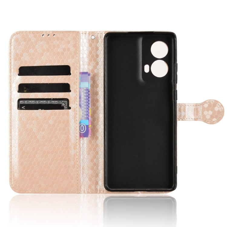 For Motorola Moto G85 5G Honeycomb Dot Texture Leather Phone Case