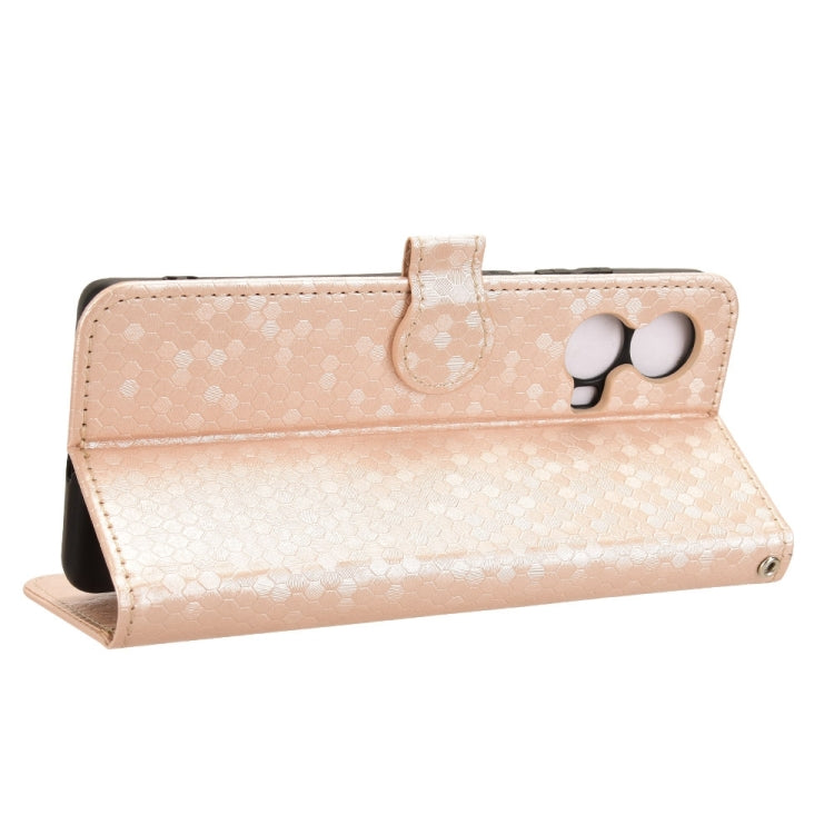 For Motorola Moto G85 5G Honeycomb Dot Texture Leather Phone Case