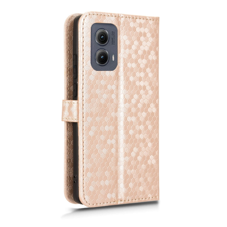 For Motorola Edge 5G 2024 Honeycomb Dot Texture Leather Phone Case