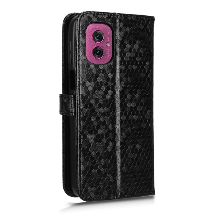 For Motorola Moto G55 5G Honeycomb Dot Texture Leather Phone Case