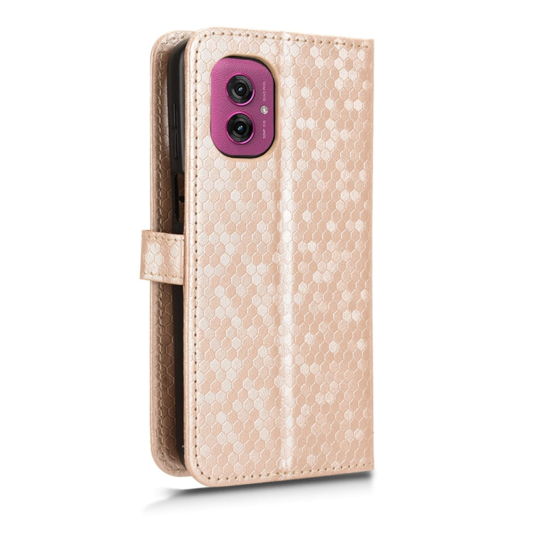 For Motorola Moto G55 5G Honeycomb Dot Texture Leather Phone Case