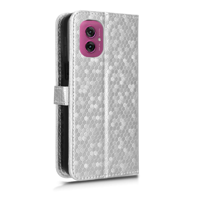 For Motorola Moto G55 5G Honeycomb Dot Texture Leather Phone Case