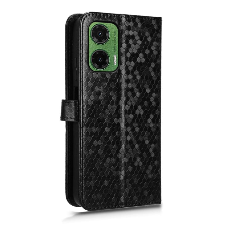 For Motorola Moto G35 5G Honeycomb Dot Texture Leather Phone Case