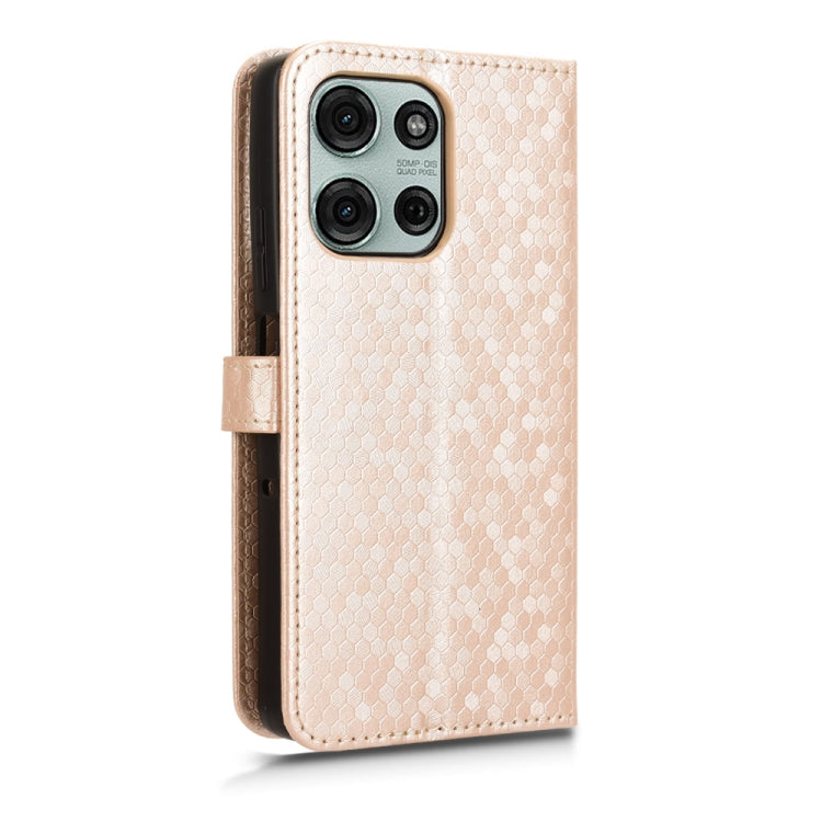 For Motorola Moto G75 5G Honeycomb Dot Texture Leather Phone Case