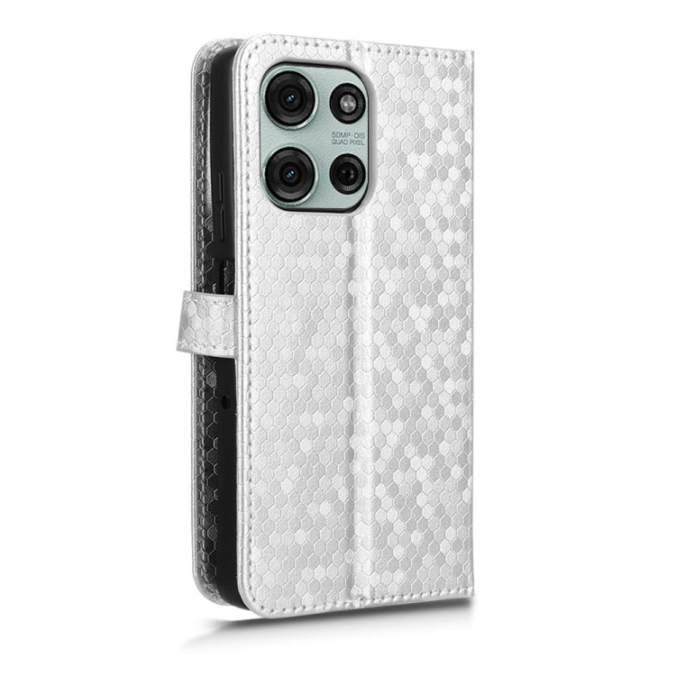 For Motorola Moto G75 5G Honeycomb Dot Texture Leather Phone Case