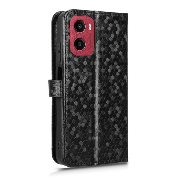 For Motorola Moto G05 / E15 Honeycomb Dot Texture Leather Phone Case