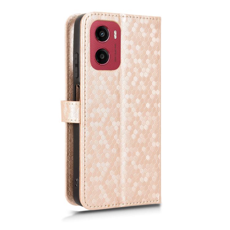 For Motorola Moto G05 / E15 Honeycomb Dot Texture Leather Phone Case