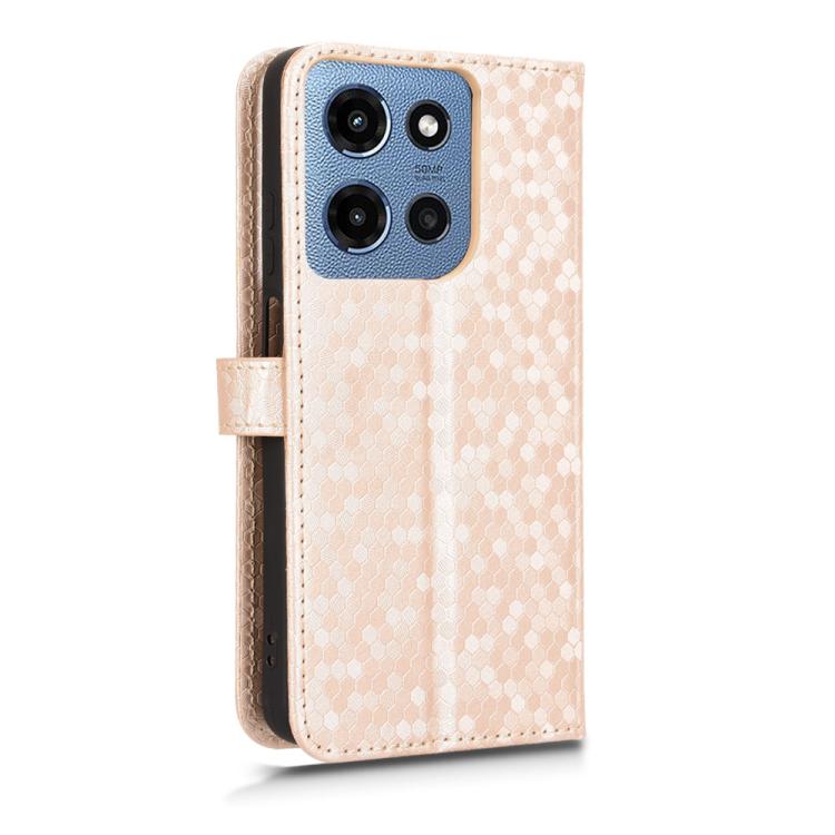For Moto G Play / G Power 2025 Honeycomb Dot Texture Leather Phone Case