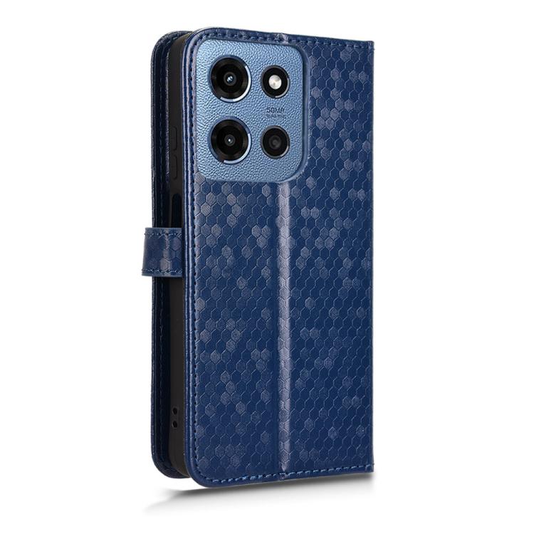 For Moto G Play / G Power 2025 Honeycomb Dot Texture Leather Phone Case