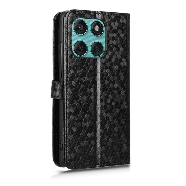 For Motorola Edge 5G 2025 Honeycomb Dot Texture Leather Phone Case