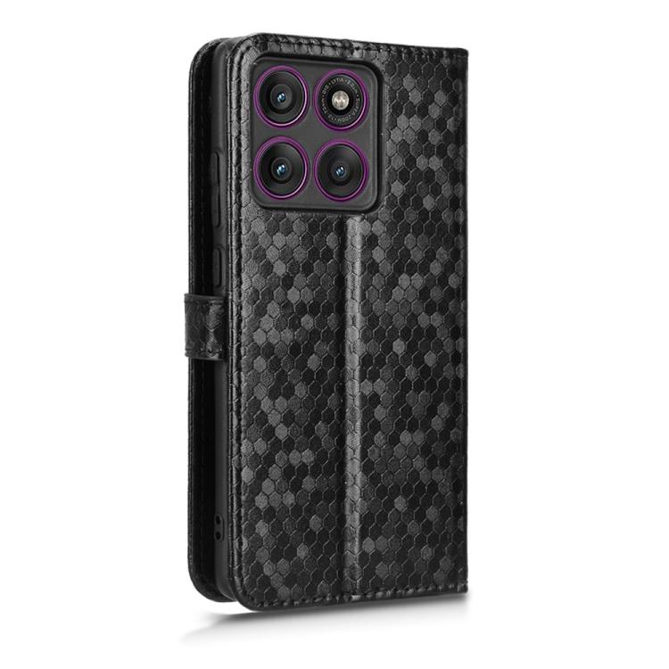 For Motorola Edge 60 Pro Honeycomb Dot Texture Leather Phone Case