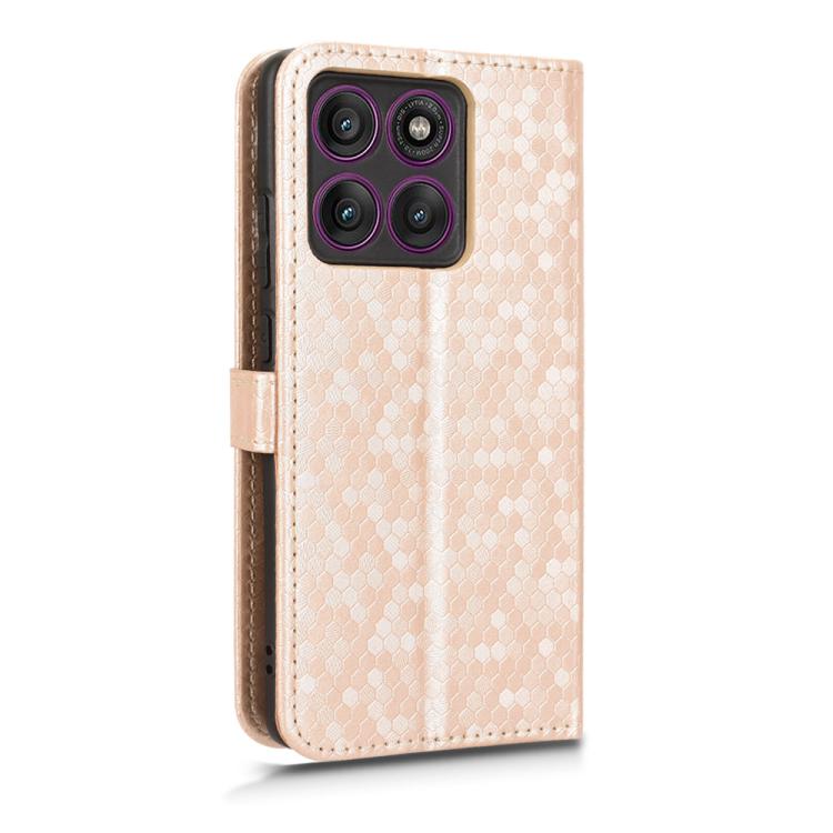 For Motorola Edge 60 Pro Honeycomb Dot Texture Leather Phone Case
