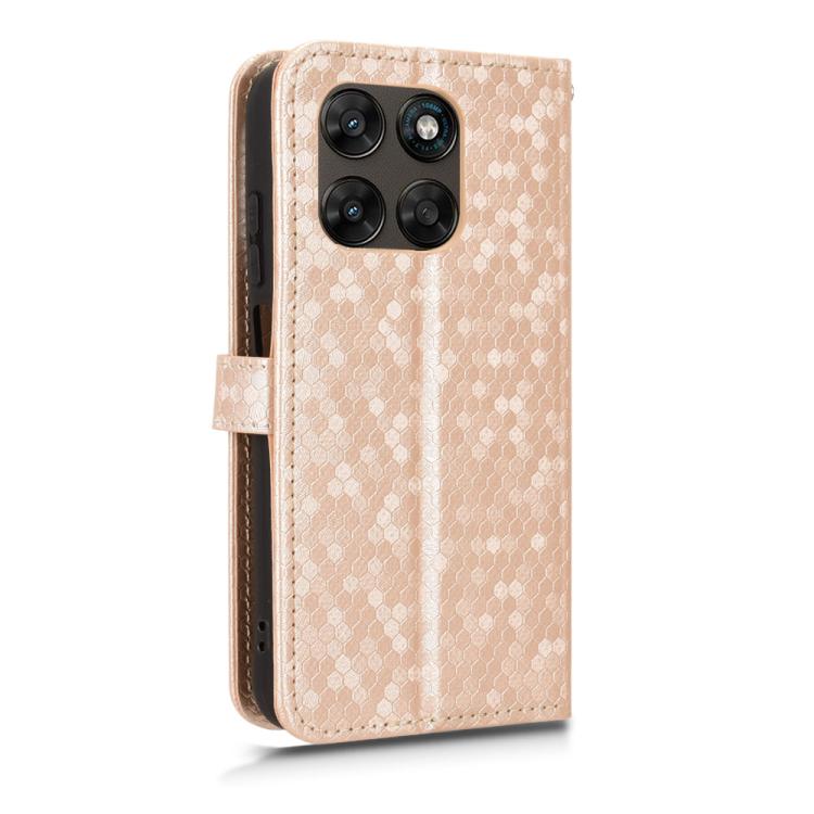 For Motorola Moto G67 5G / G77 5G Honeycomb Dot Texture Leather Phone Case