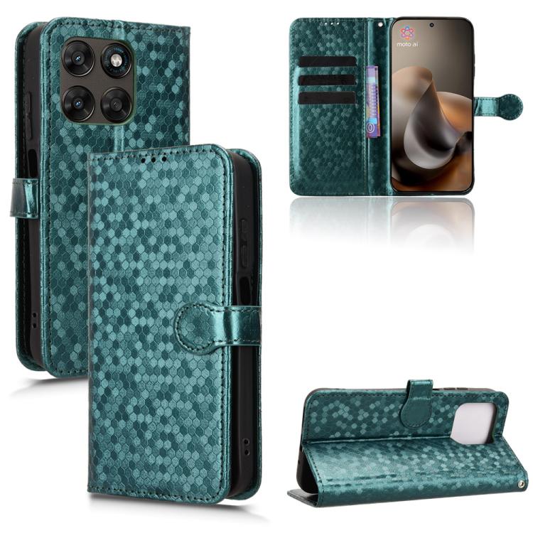 For Motorola Moto G67 5G / G77 5G Honeycomb Dot Texture Leather Phone Case