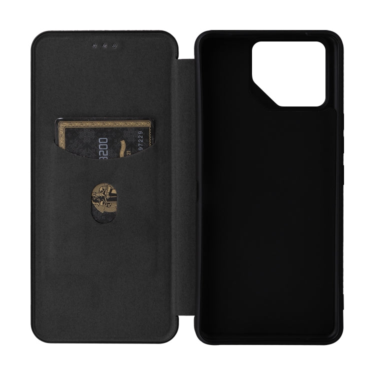 For ASUS ROG Phone 8 Carbon Fiber Texture Flip Leather Phone Case