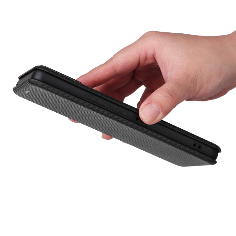 For ASUS ROG Phone 8 Carbon Fiber Texture Flip Leather Phone Case