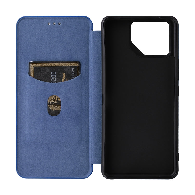 For ASUS ROG Phone 8 Carbon Fiber Texture Flip Leather Phone Case