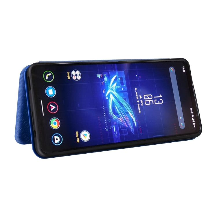 For ASUS ROG Phone 8 Carbon Fiber Texture Flip Leather Phone Case