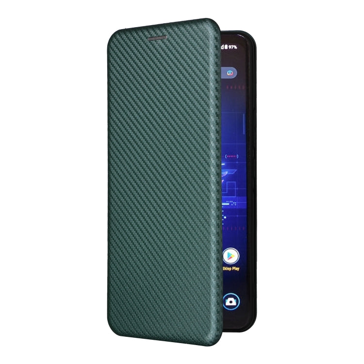 For ASUS ROG Phone 8 Carbon Fiber Texture Flip Leather Phone Case