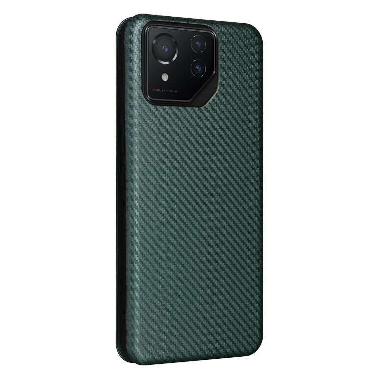 For ASUS ROG Phone 8 Carbon Fiber Texture Flip Leather Phone Case