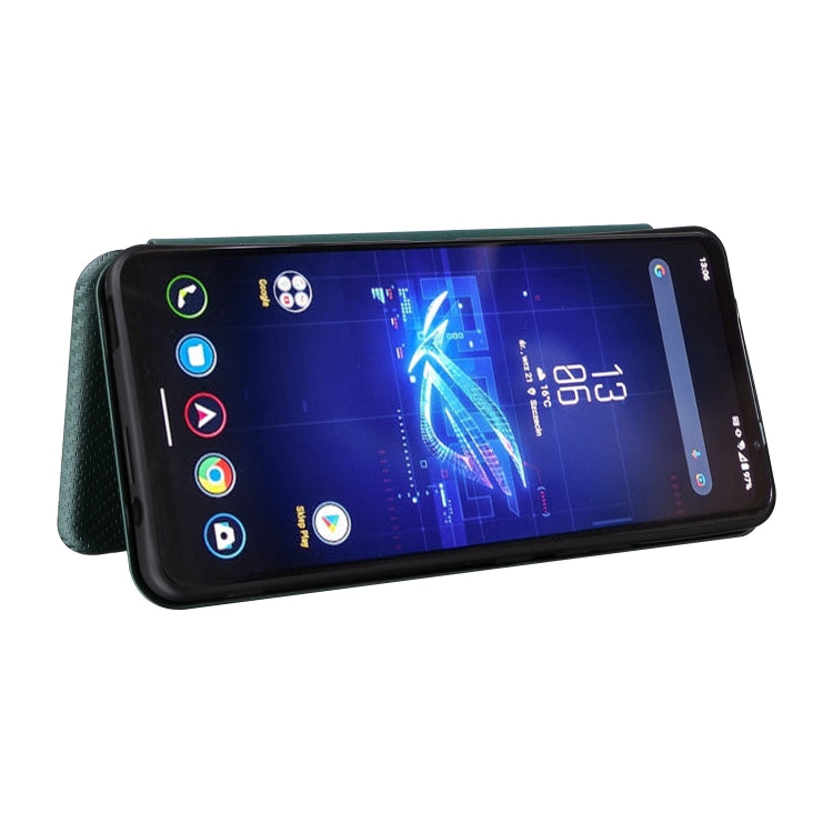 For ASUS ROG Phone 8 Carbon Fiber Texture Flip Leather Phone Case