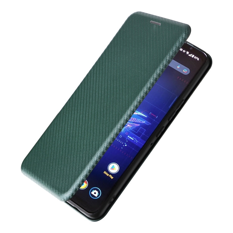 For ASUS ROG Phone 8 Carbon Fiber Texture Flip Leather Phone Case