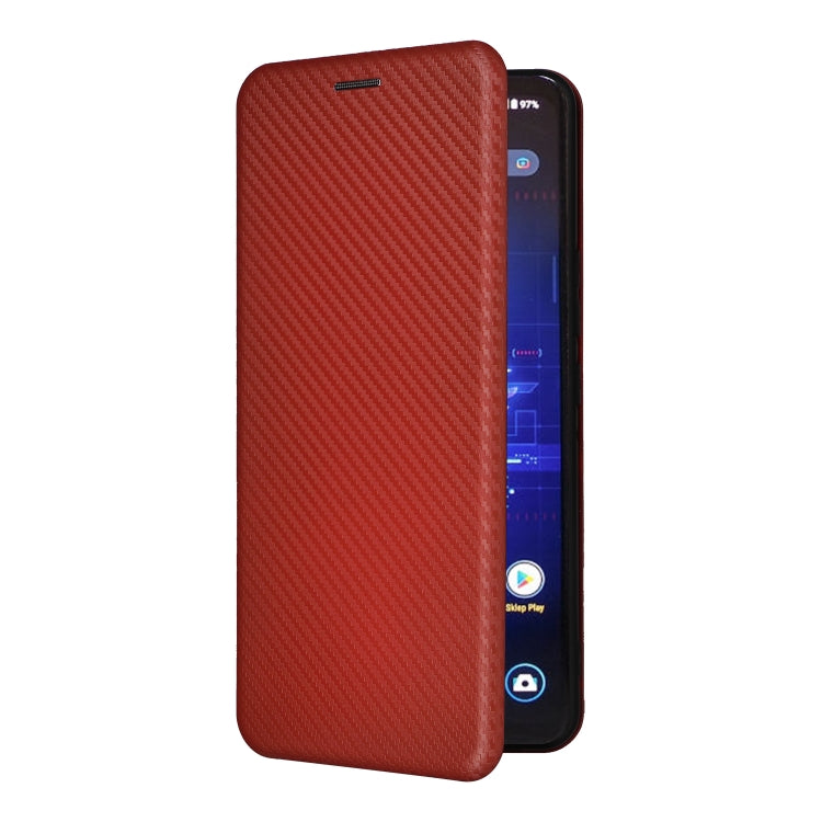 For ASUS ROG Phone 8 Carbon Fiber Texture Flip Leather Phone Case