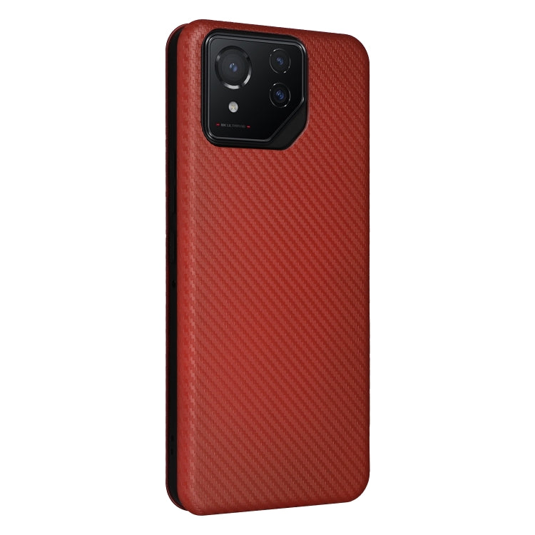 For ASUS ROG Phone 8 Carbon Fiber Texture Flip Leather Phone Case