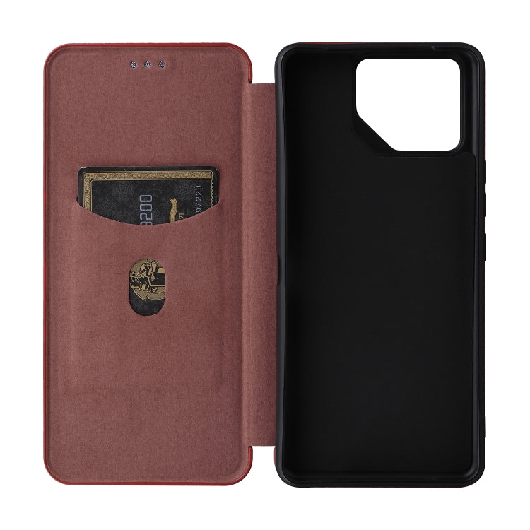 For ASUS ROG Phone 8 Carbon Fiber Texture Flip Leather Phone Case