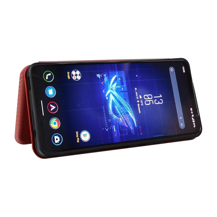 For ASUS ROG Phone 8 Carbon Fiber Texture Flip Leather Phone Case