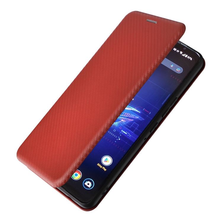 For ASUS ROG Phone 8 Carbon Fiber Texture Flip Leather Phone Case