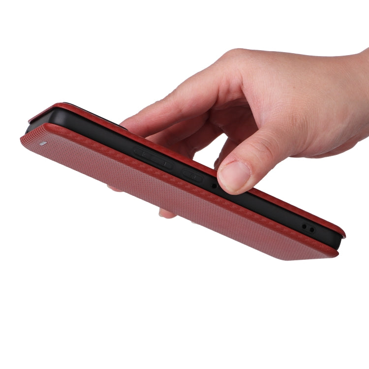 For ASUS ROG Phone 8 Carbon Fiber Texture Flip Leather Phone Case