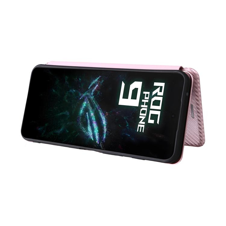 For ASUS ROG Phone 9 Carbon Fiber Texture Flip Leather Phone Case