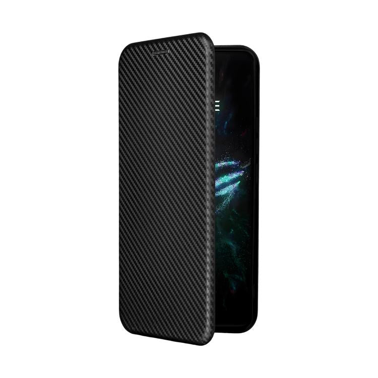 For ASUS ROG Phone 9 Carbon Fiber Texture Flip Leather Phone Case