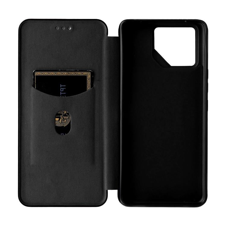 For ASUS ROG Phone 9 Carbon Fiber Texture Flip Leather Phone Case