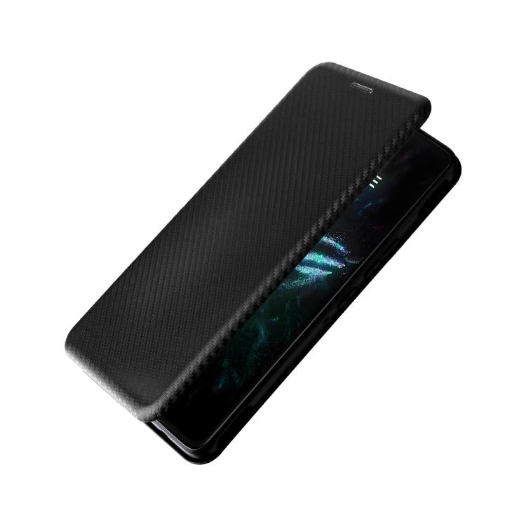 For ASUS ROG Phone 9 Carbon Fiber Texture Flip Leather Phone Case
