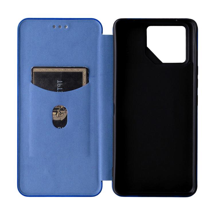 For ASUS ROG Phone 9 Carbon Fiber Texture Flip Leather Phone Case