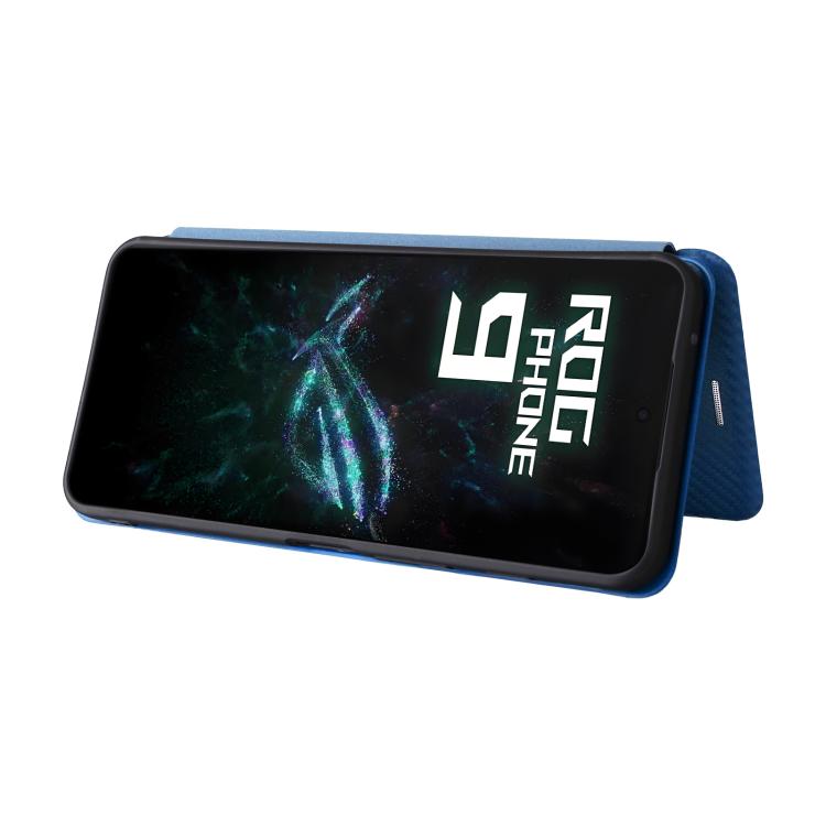 For ASUS ROG Phone 9 Carbon Fiber Texture Flip Leather Phone Case