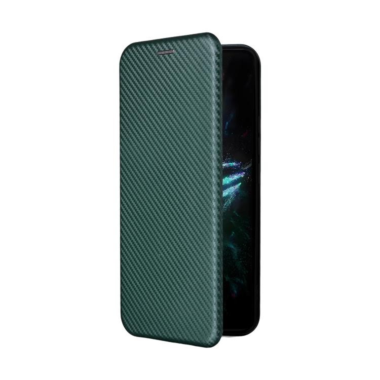 For ASUS ROG Phone 9 Carbon Fiber Texture Flip Leather Phone Case