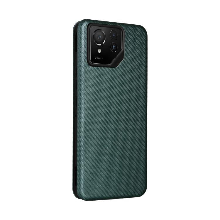 For ASUS ROG Phone 9 Carbon Fiber Texture Flip Leather Phone Case