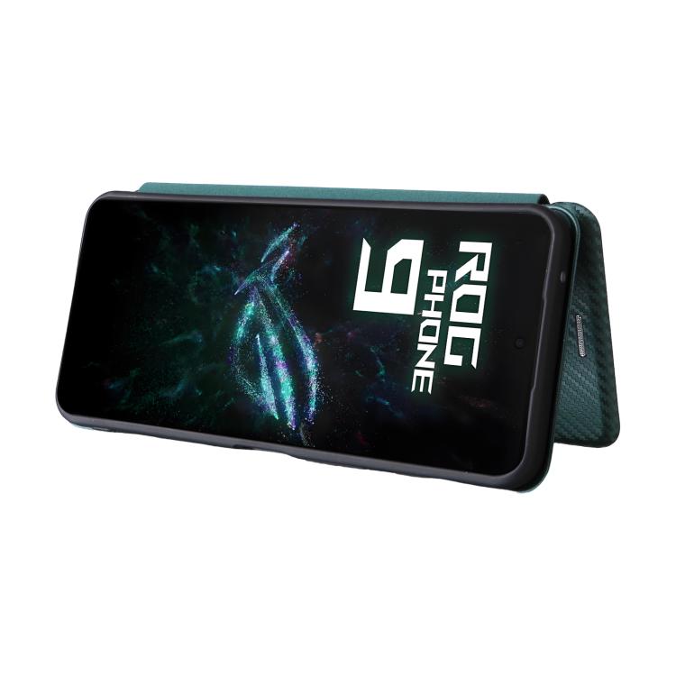 For ASUS ROG Phone 9 Carbon Fiber Texture Flip Leather Phone Case