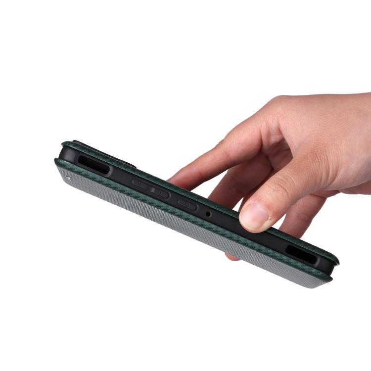 For ASUS ROG Phone 9 Carbon Fiber Texture Flip Leather Phone Case