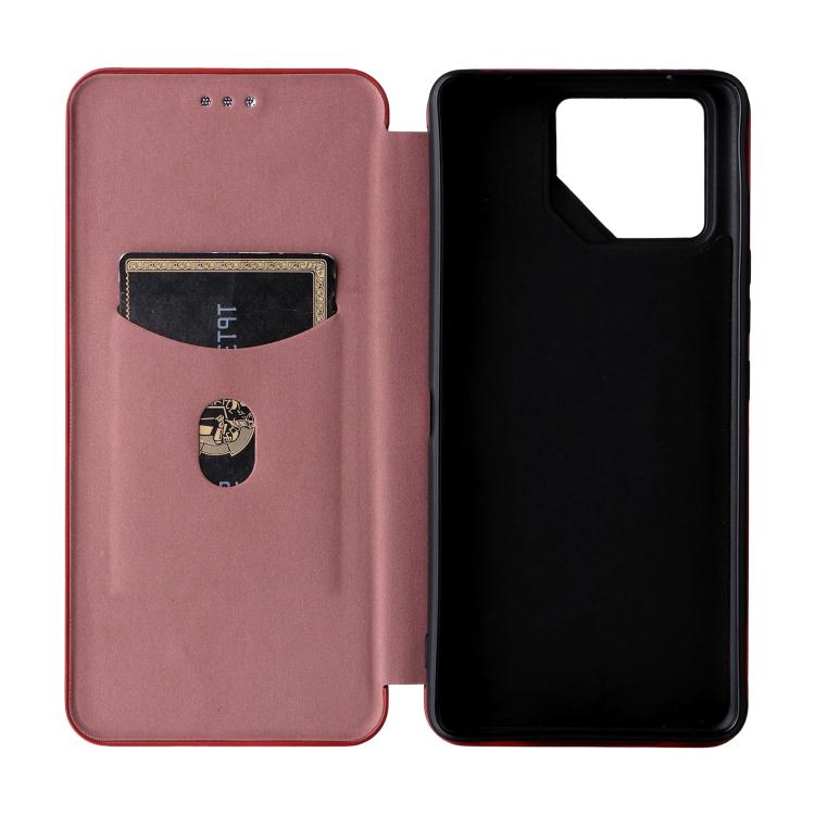 For ASUS ROG Phone 9 Carbon Fiber Texture Flip Leather Phone Case