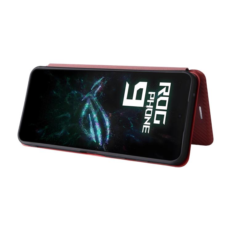 For ASUS ROG Phone 9 Carbon Fiber Texture Flip Leather Phone Case
