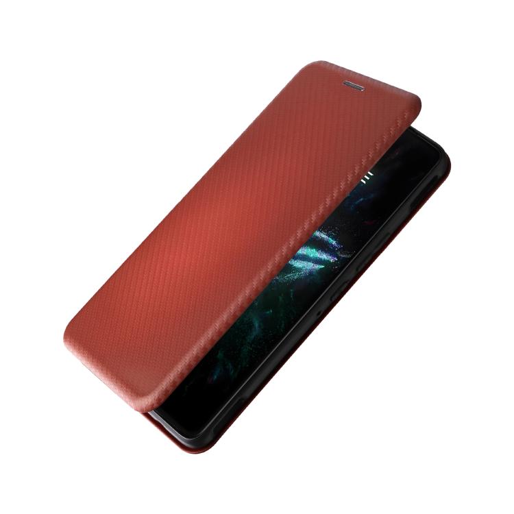 For ASUS ROG Phone 9 Carbon Fiber Texture Flip Leather Phone Case