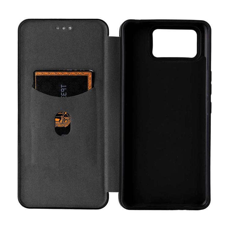 For ASUS Zenfone 12 Ultra Carbon Fiber Texture Flip Leather Phone Case