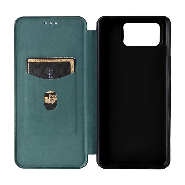 For ASUS Zenfone 12 Ultra Carbon Fiber Texture Flip Leather Phone Case